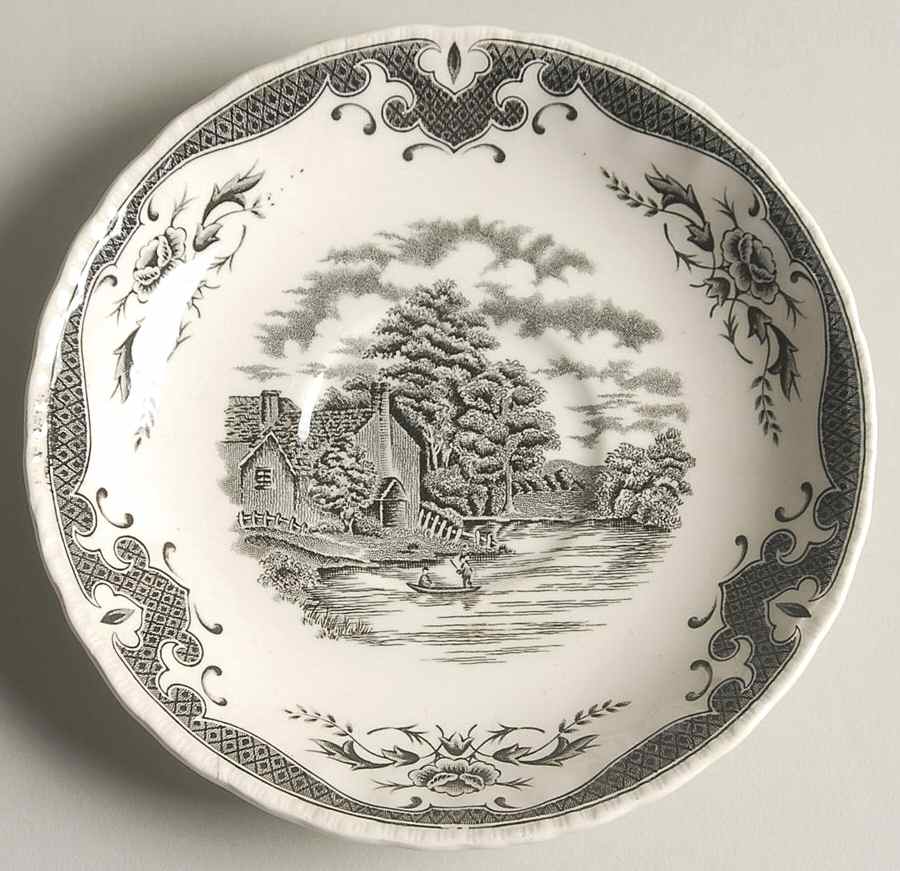 Scenes After Constable Black (Center & Rim Design) Saucer by Grindley-1