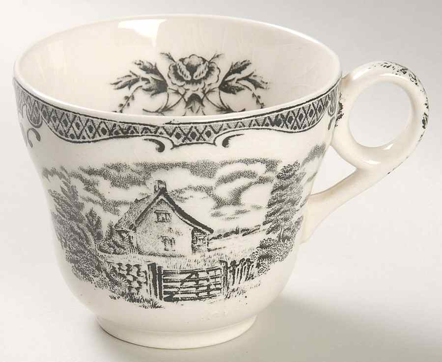 Scenes After Constable Black (Center & Rim Design) Flat Cup by Grindley-1