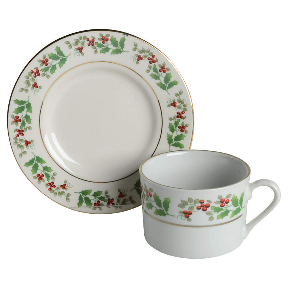 Christmas Charm-Delight-Holiday-Harmony Flat Cup & Saucer Set by Gibson Designs-1