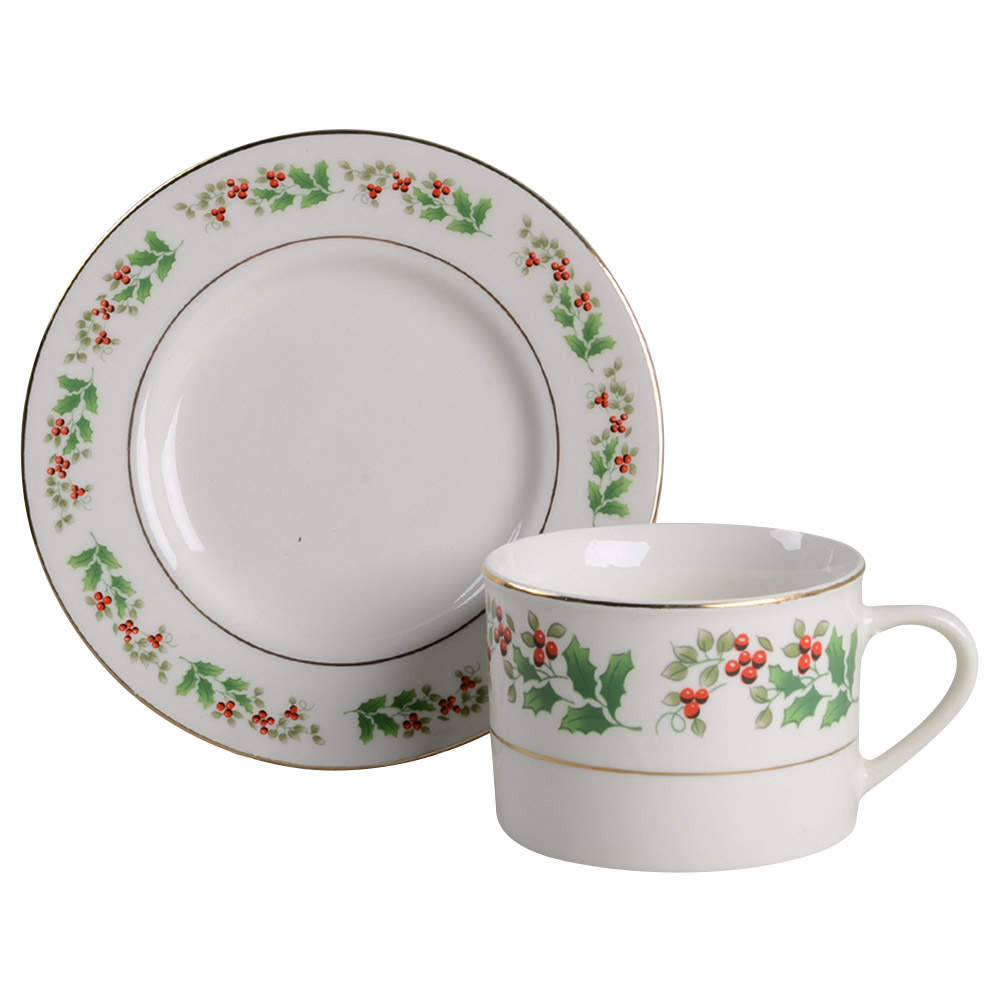Christmas Charm-Delight-Holiday-Harmony Flat Cup & Saucer Set by Gibson Designs-1