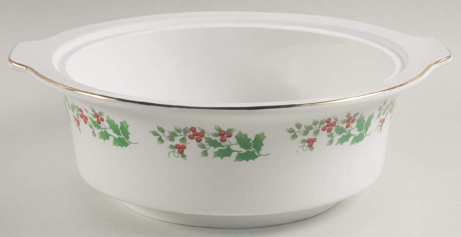 Christmas Charm-Delight-Holiday-Harmony 2 Qt Round Covered Casserole No Lid by Gibson Designs-1