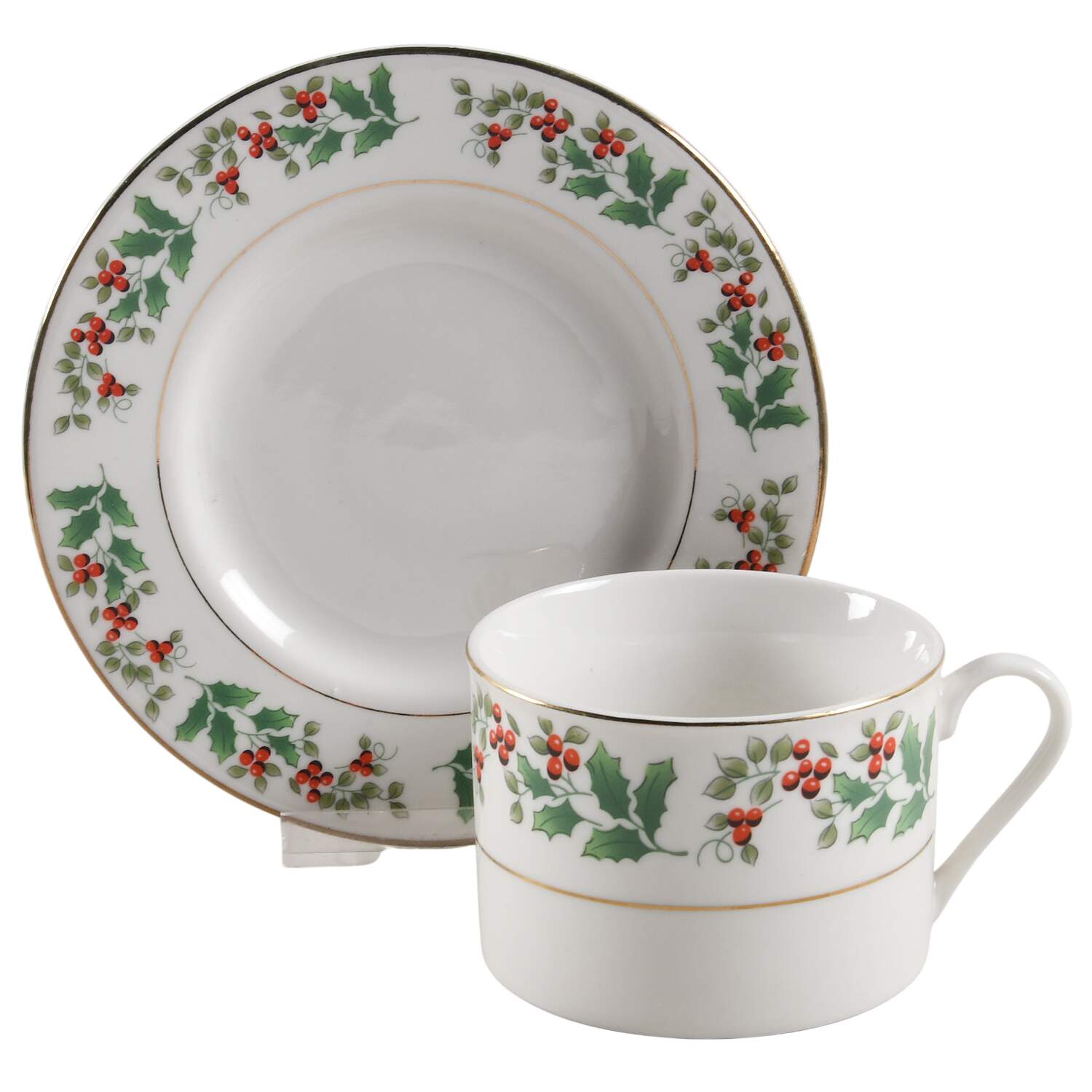 Christmas Charm-Delight-Holiday-Harmony Flat Cup & Saucer Set by Gibson Designs-1