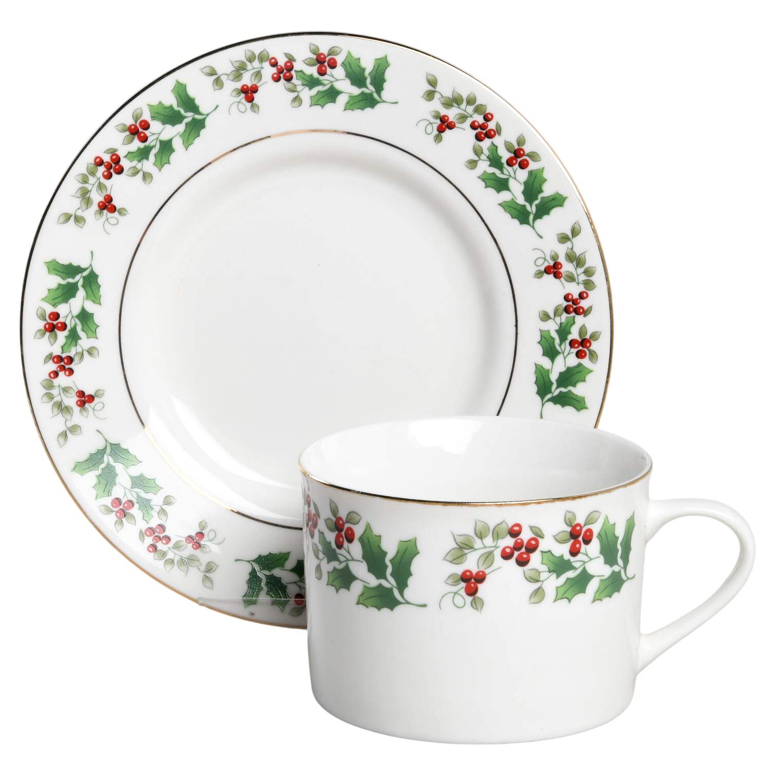 Christmas Charm-Delight-Holiday-Harmony Flat Cup & Saucer Set by Gibson Designs-1