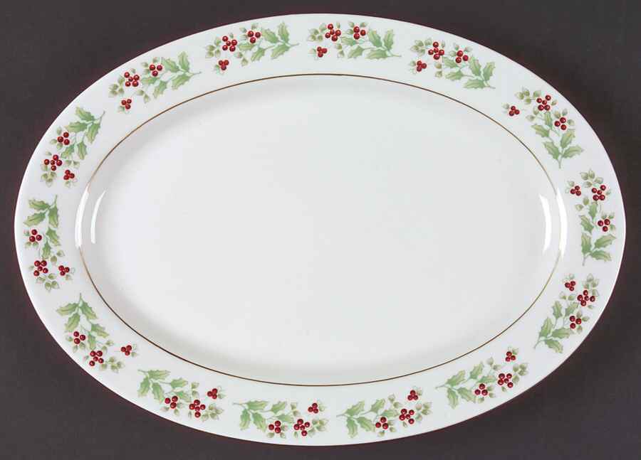 Christmas Charm-Delight-Holiday-Harmony 14" Oval Serving Platter by Gibson Designs-1
