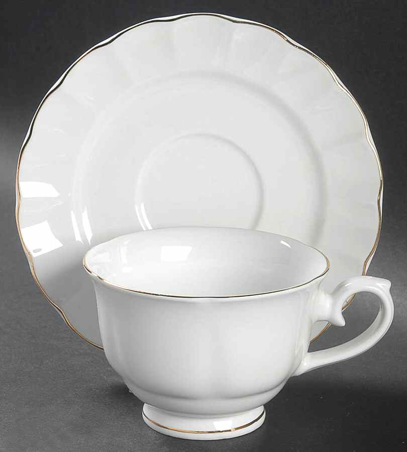 Crown Gold Footed Cup & Saucer Set by Gabbay-1