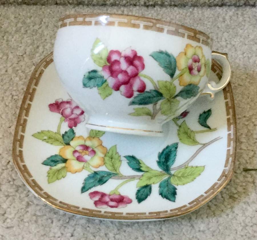GOC14 Footed Cup & Saucer Set by Gold China-1