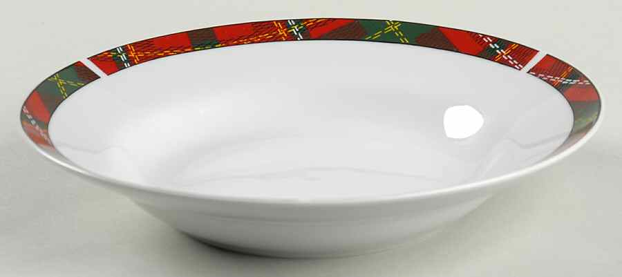 Christmas Plaid Rim Soup Bowl by Gibson Designs-1
