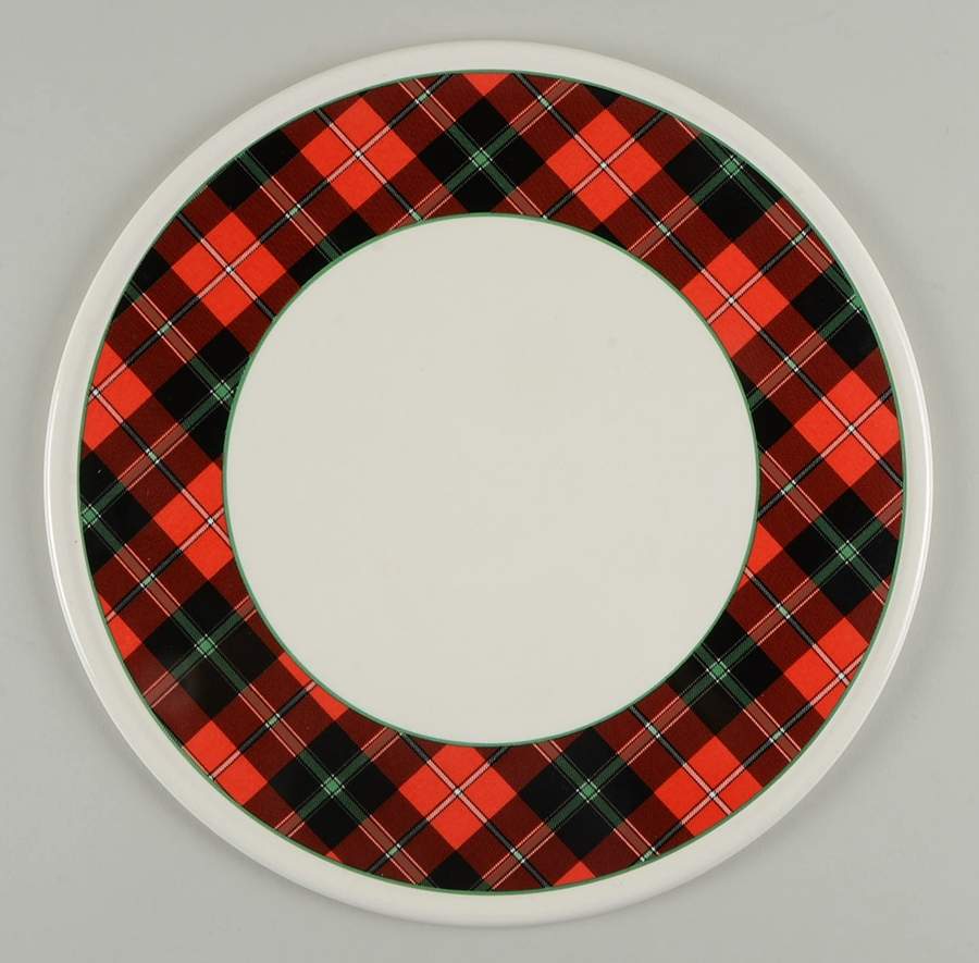 Holiday Plaid Cake Plate by Gibson Designs-1