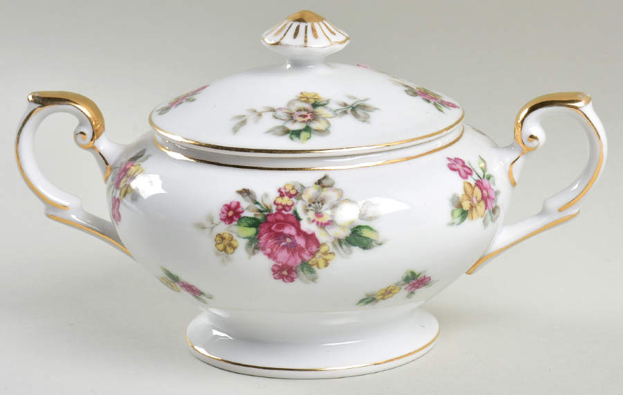 Apple Blossom Sugar Bowl & Lid by Grace-1