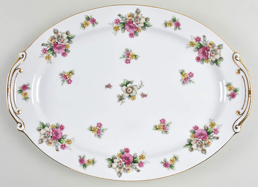 Apple Blossom 16" Oval Serving Platter by Grace-1