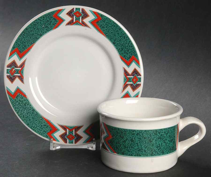 MOJAVE Flat Cup & Saucer Set by Gibson Designs-1