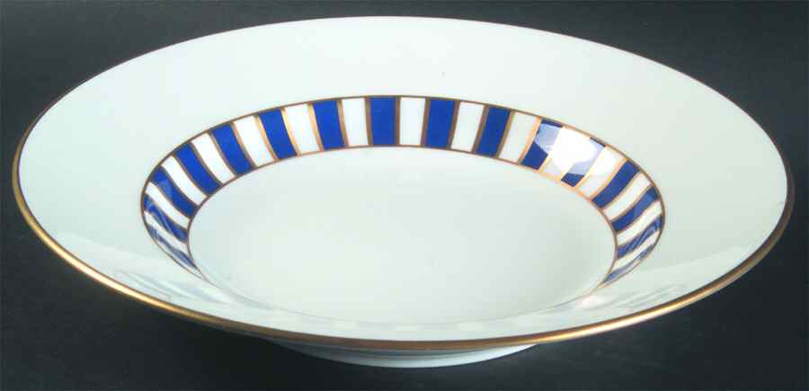 Amadeus Blue Large Rim Soup Bowl by Ginori 1735-1
