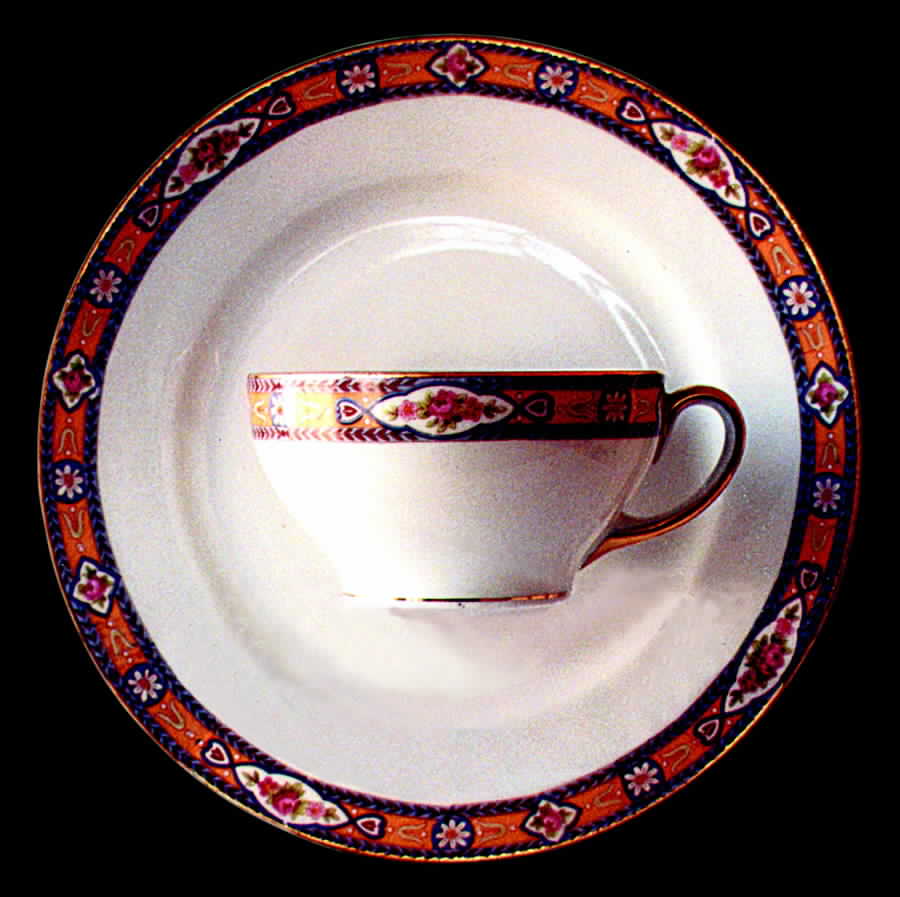 GUE191 Flat Cup & Saucer Set by WM Guerin-1