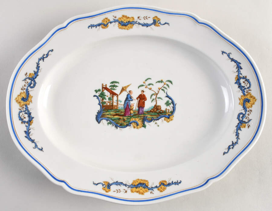 Chinois 14" Oval Serving Platter by Ginori 1735-1
