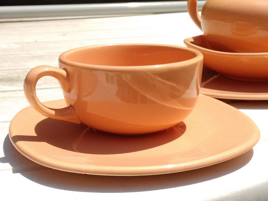 Ranchero Apricot Flat Cup & Saucer Set by WS George-1