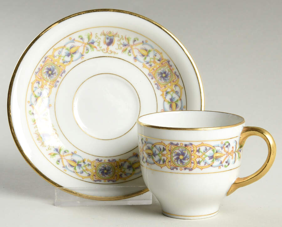 GUE193 Flat Demitasse Cup & Saucer Set by WM Guerin-1
