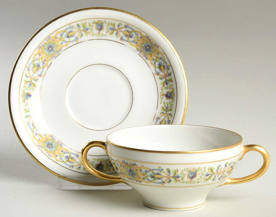 GUE193 Flat Bouillon Cup & Saucer by WM Guerin-1