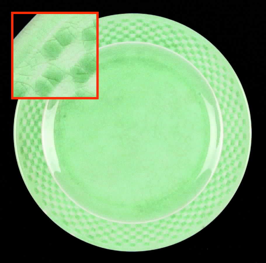 Basketweave Green Luncheon Plate by WS George-1