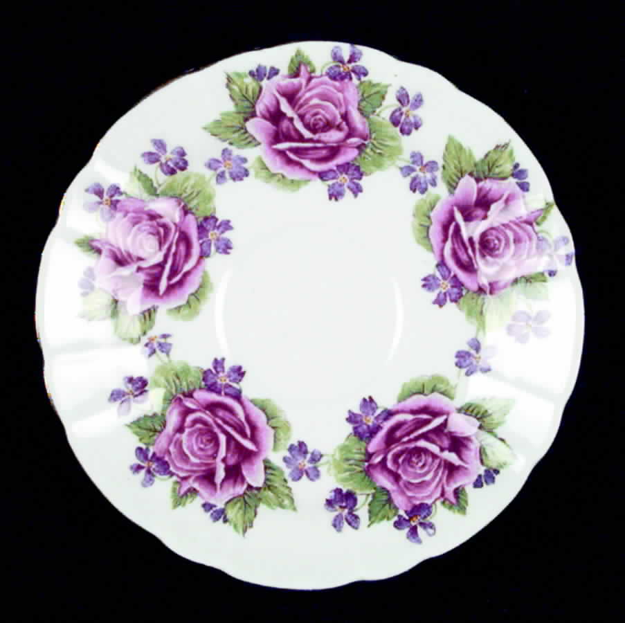 Rose & Violets Saucer by Gladstone-1
