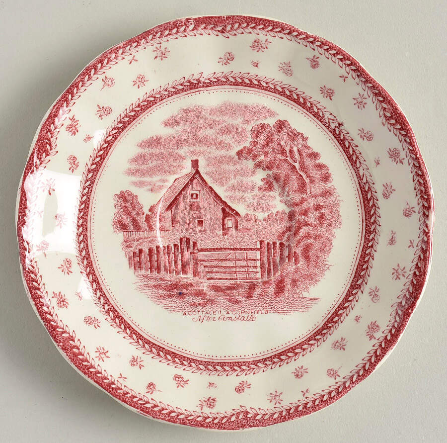 English Lanscapes Pink Saucer by Grindley-1