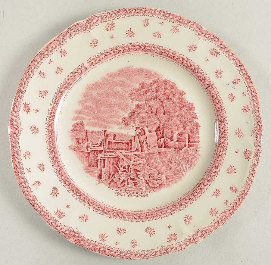 English Lanscapes Pink Salad Plate by Grindley-1