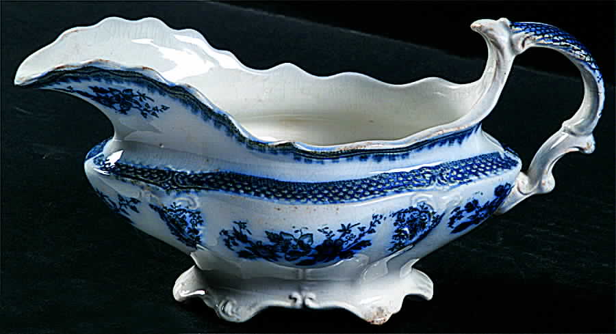 Brussels Blue (No Trim) Gravy Boat by Grindley-1