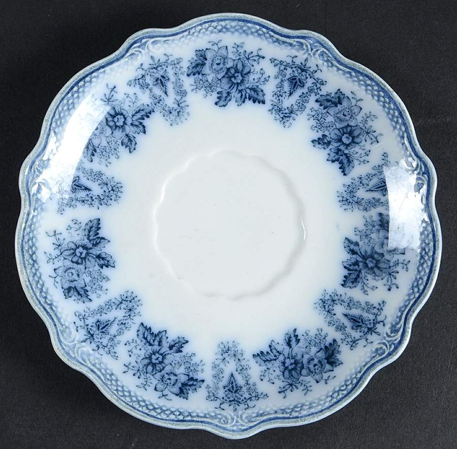 Brussels Blue (No Trim) Saucer by Grindley-1