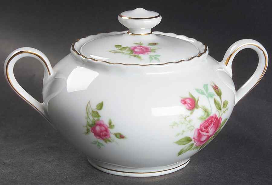 Bavarian Rose Sugar Bowl & Lid by Germany-1