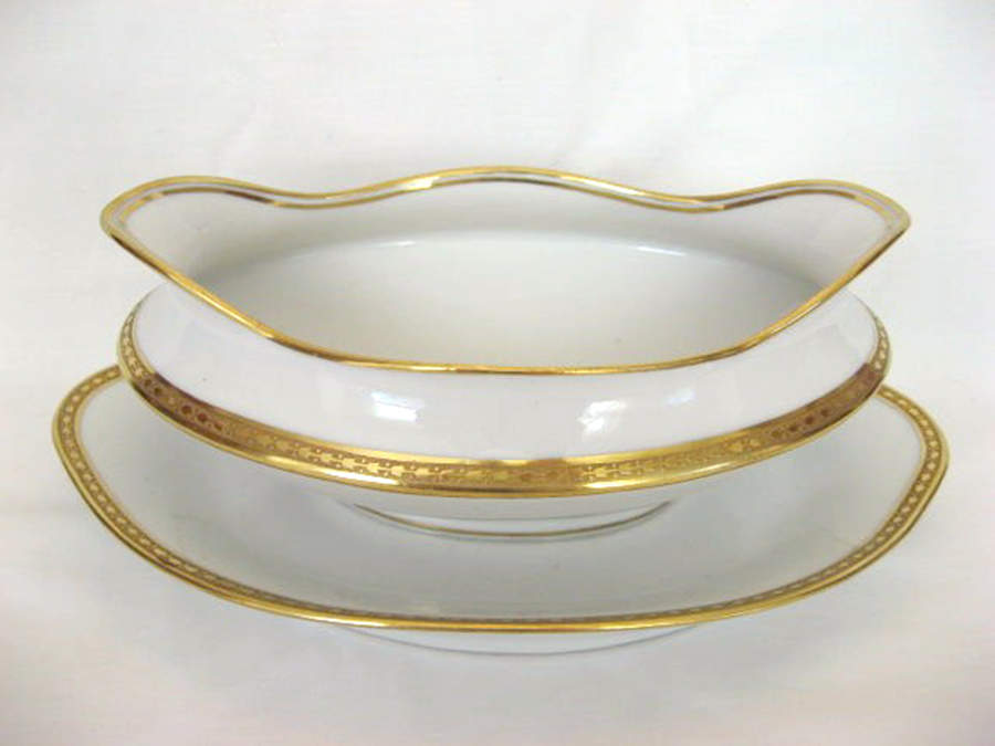 GRR27 Gravy Boat with Attached Underplate by Granger-Limoges-1