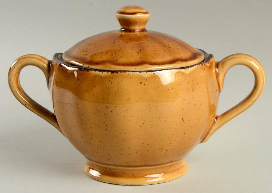 Colonial Classic Cognac Sugar Bowl & Lid by Grindley-1