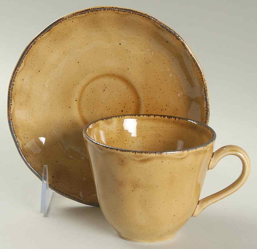 Colonial Classic Cognac Flat Cup & Saucer Set by Grindley-1