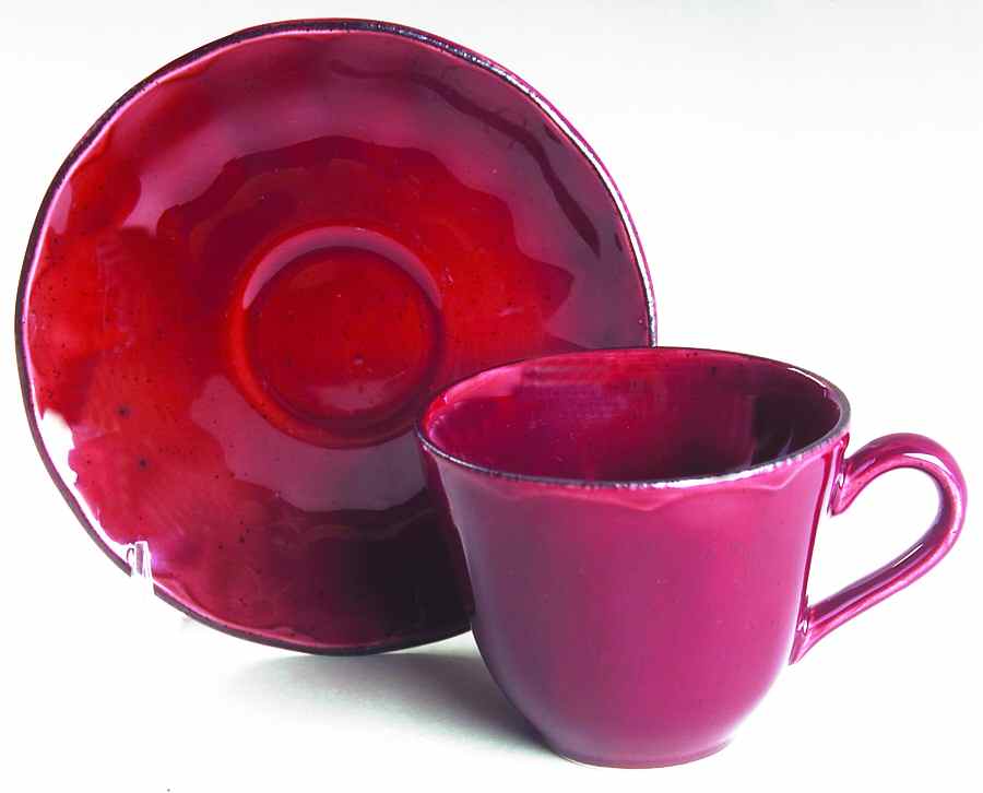 Colonial Classics Cranberry Flat Cup & Saucer Set by Grindley-1