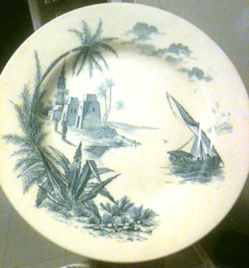 Vues D'Orient Footed Cake Plate by Faiencerie De Gien-1