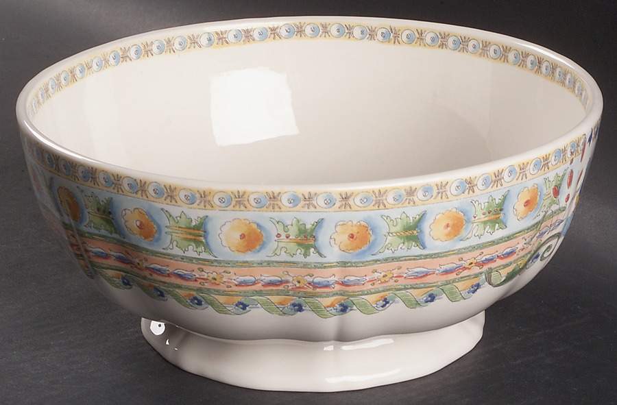 Raphael 9" Round Vegetable Bowl by Faiencerie De Gien-1