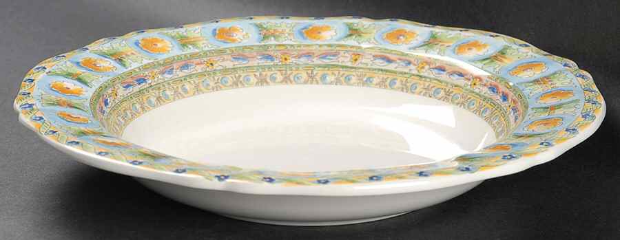 Raphael Large Rim Soup Bowl by Faiencerie De Gien-1