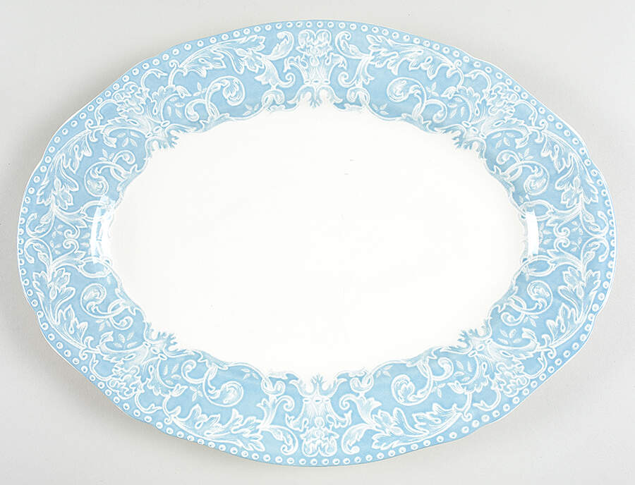 Ciel 15" Oval Serving Platter by Faiencerie De Gien-1