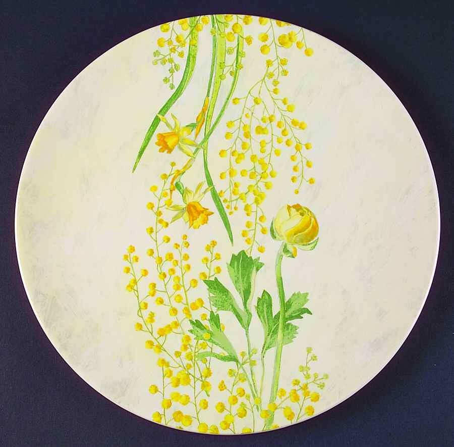 Mimosa Cake Plate by Faiencerie De Gien-1