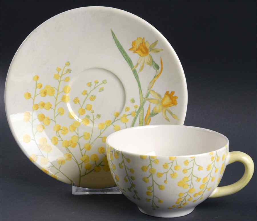 Mimosa Breakfast Cup & Saucer Set by Faiencerie De Gien-1