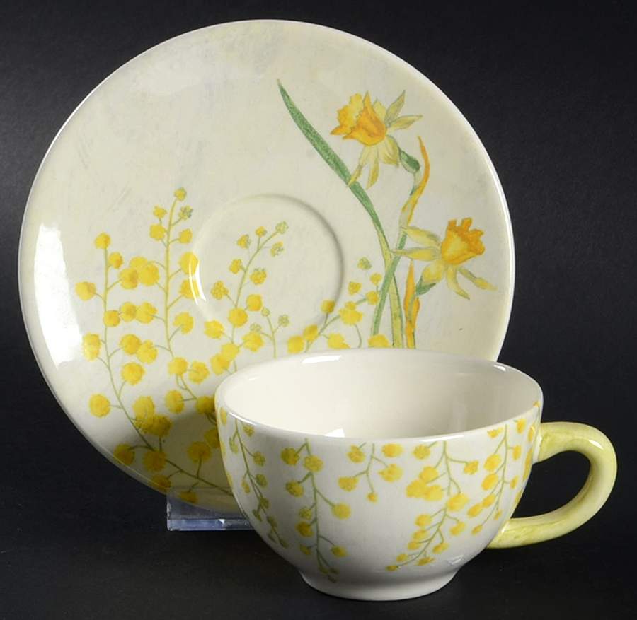 Mimosa Flat Demitasse Cup & Saucer Set by Faiencerie De Gien-1