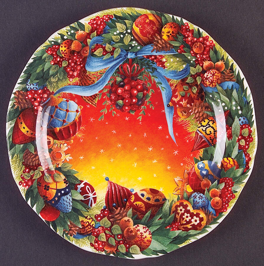 Collection de Noel Canape Plate by Faiencerie De Gien-1