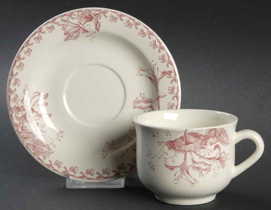 Chevrefeuille Flat Cup & Saucer Set by Faiencerie De Gien-1