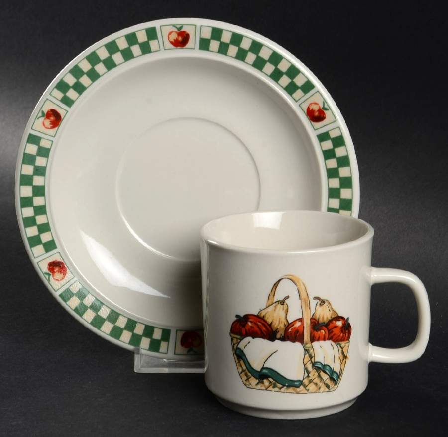 Welcome Home Flat Cup & Saucer Set by Gibson Designs-1
