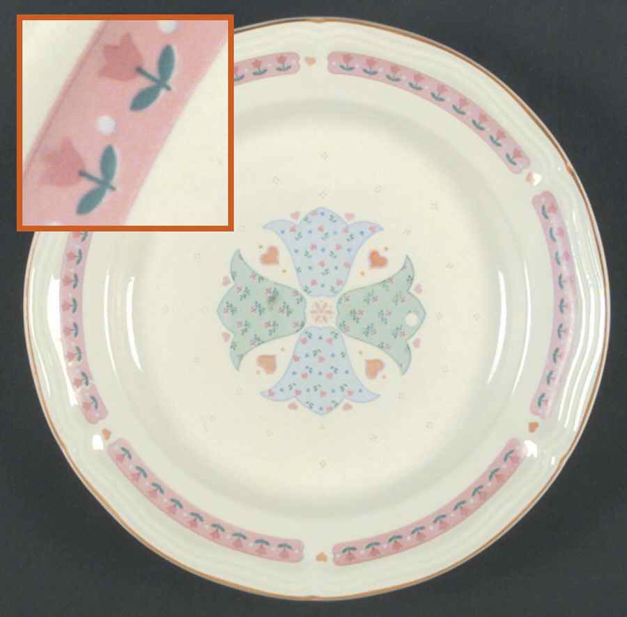 FABRIC PATCH Salad Plate by Gibson Designs-1