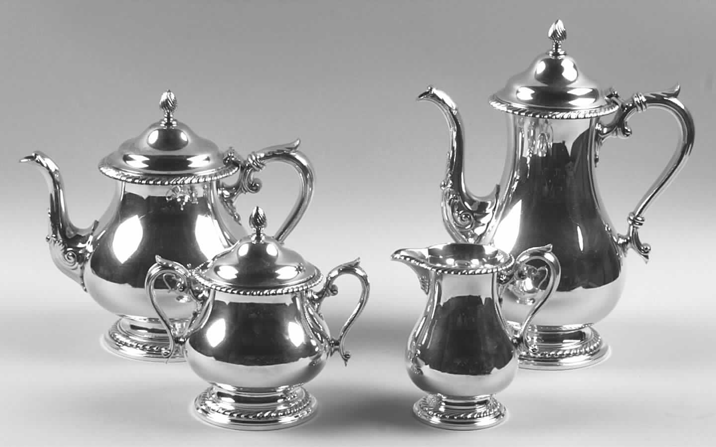 Kenwood (Silverplate, Hollowware) (4 Piece) Silverplate Tea Set by Gorham Silver-1