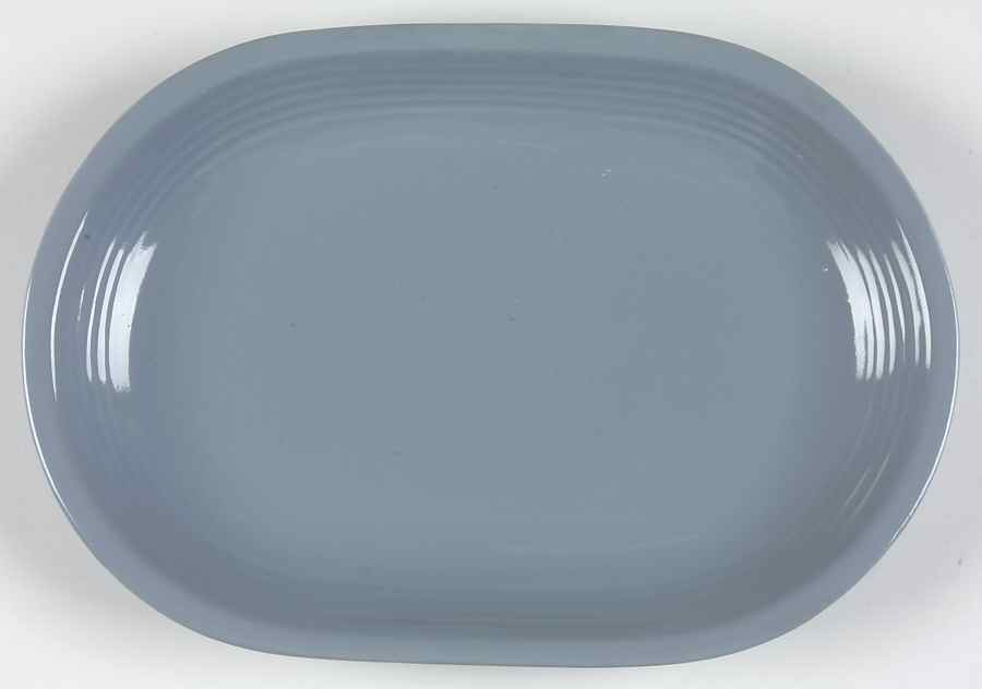 Main St Periwinkle 12" Oval Serving Platter by Gibson Designs-1