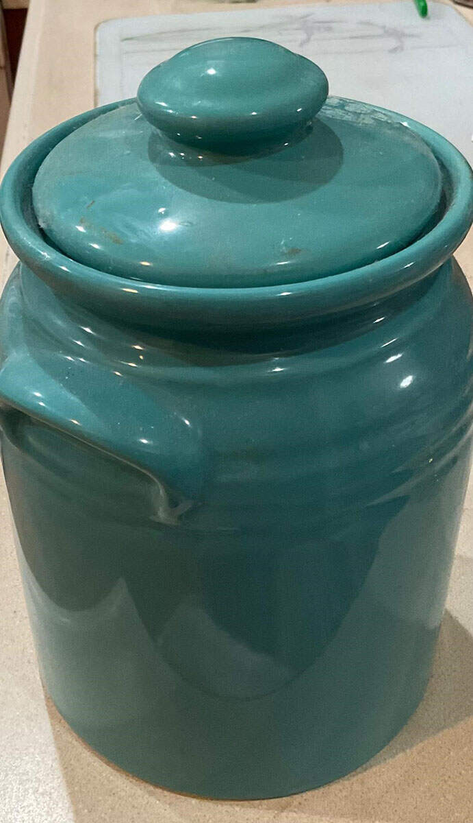 Main St Turquoise Cookie Jar & Lid by Gibson Designs-1