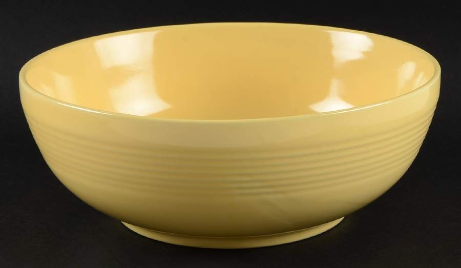 Main St Light Yellow 9" Salad Serving Bowl by Gibson Designs-1