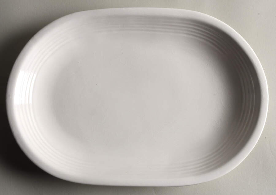 Main St White 12" Oval Serving Platter by Gibson Designs-1