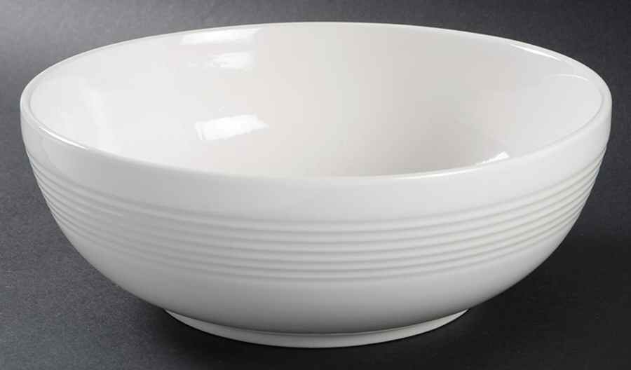 Main St White 9" Round Vegetable Bowl by Gibson Designs-1
