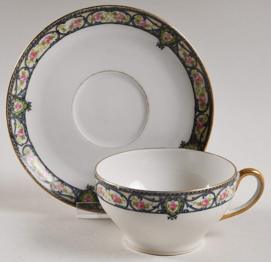GUE211 Footed Cup & Saucer Set by WM Guerin-1